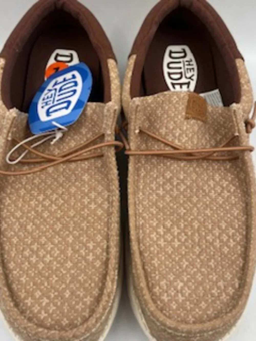 NEW Hey Dude Wally Funk Block Print Slip On Sneakers Men’s 11 Brown NWT